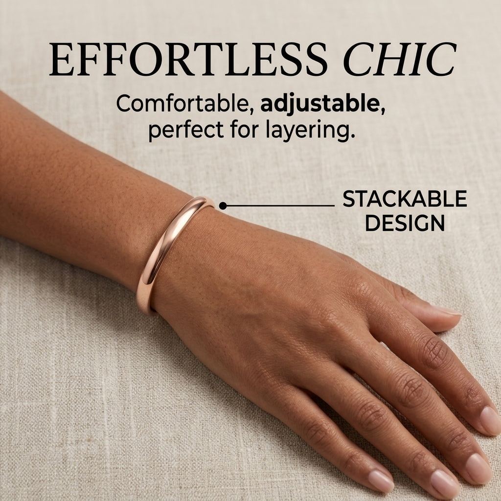 Rose Gold Minimalist Open Cuff Ring